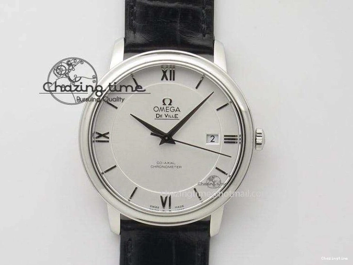 0310 FashionForward De Ville Prestige Real Power Reserve SS TW 1:1 Best Edition White Dial SS Markers On Leather Strap A 8095